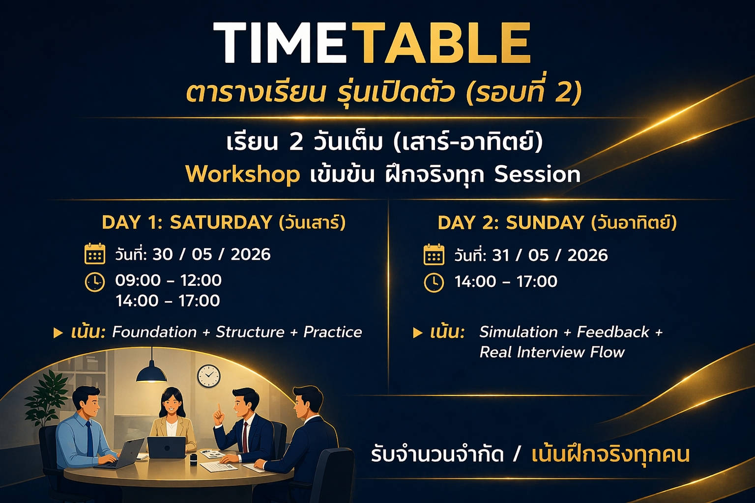 ตารางเรียนคอร์ส Confidence Code ส่วนที่ 3